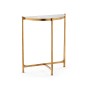 Small Églomisé & Gilded Iron Demilune Console