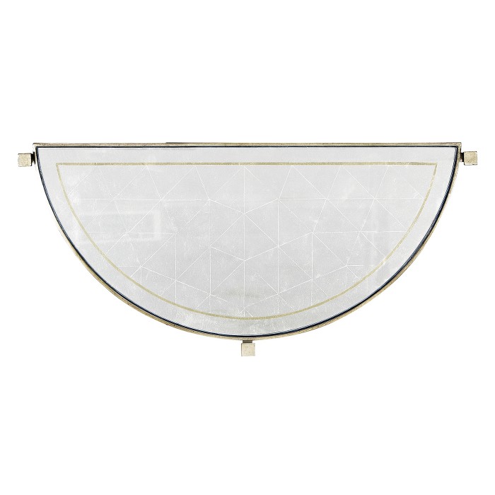 Small Églomisé & Silver Iron Demilune Console