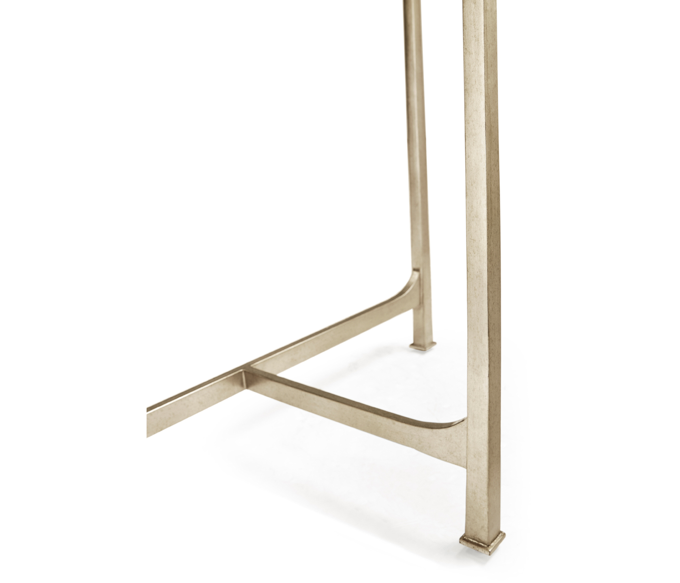 Small Églomisé & Silver Iron Demilune Console