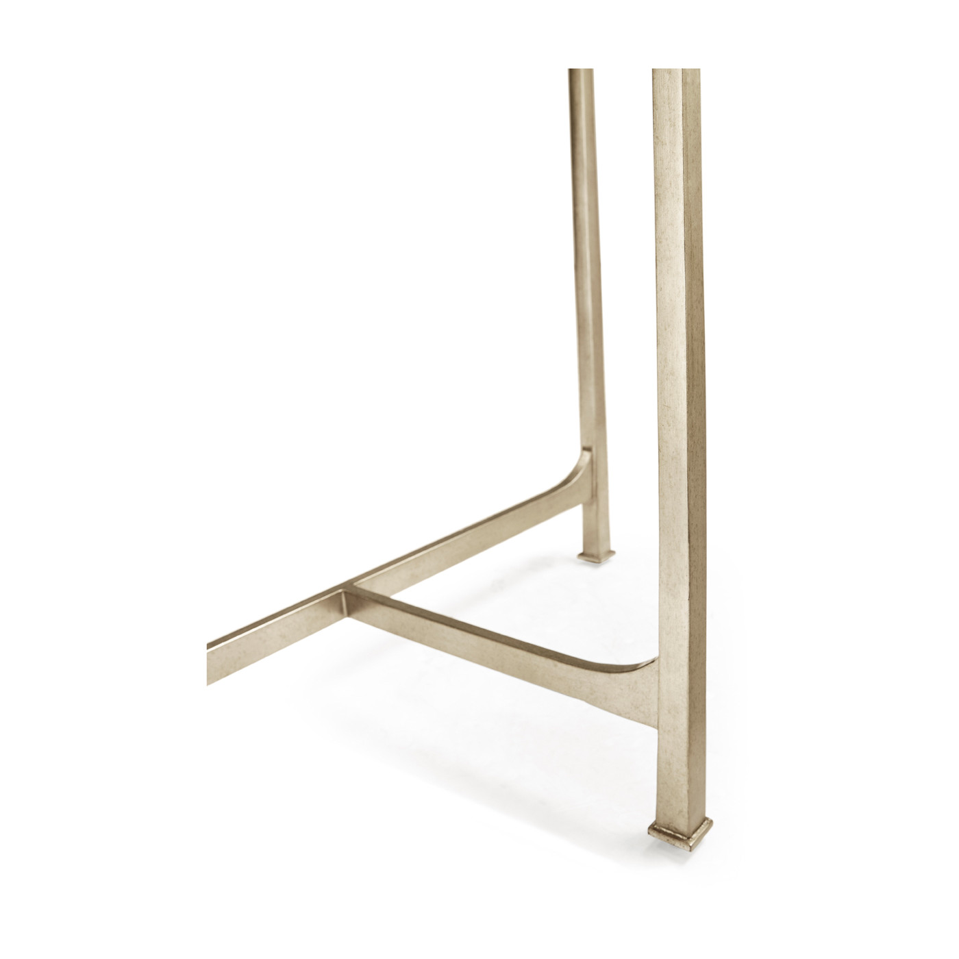 Small Églomisé & Silver Iron Demilune Console