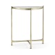 Small Églomisé & Silver Iron Demilune Console