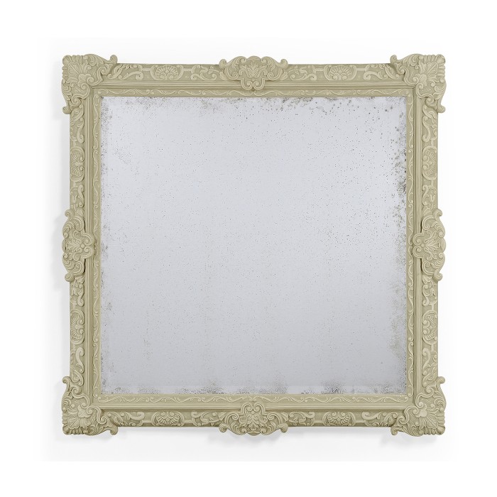 French style grisaille mirror with distressed silvering