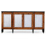 Rosewood & ebonised marble topped breakfront cabinet
