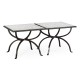 Églomisé & Bronze Iron Set of Two Tables