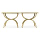 Églomisé & Gilded Iron Set of Two Tables