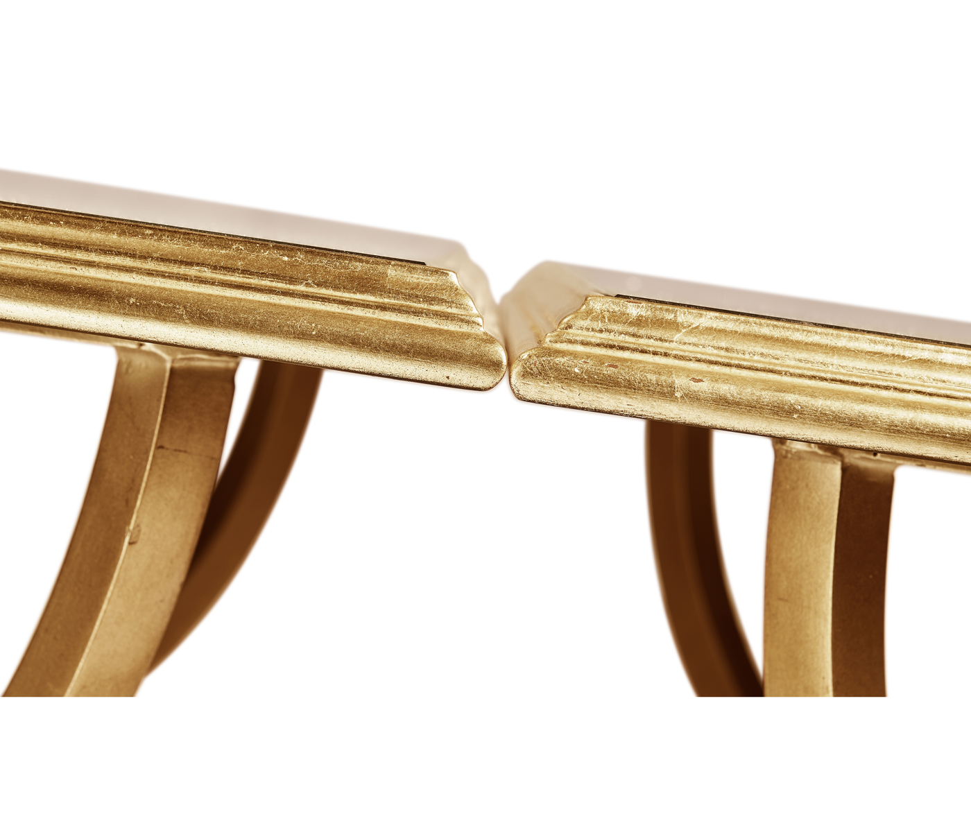Églomisé & Gilded Iron Set of Two Tables
