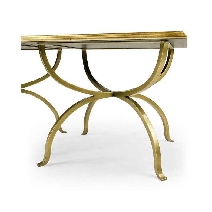 Églomisé & Gilded Iron Set of Two Tables
