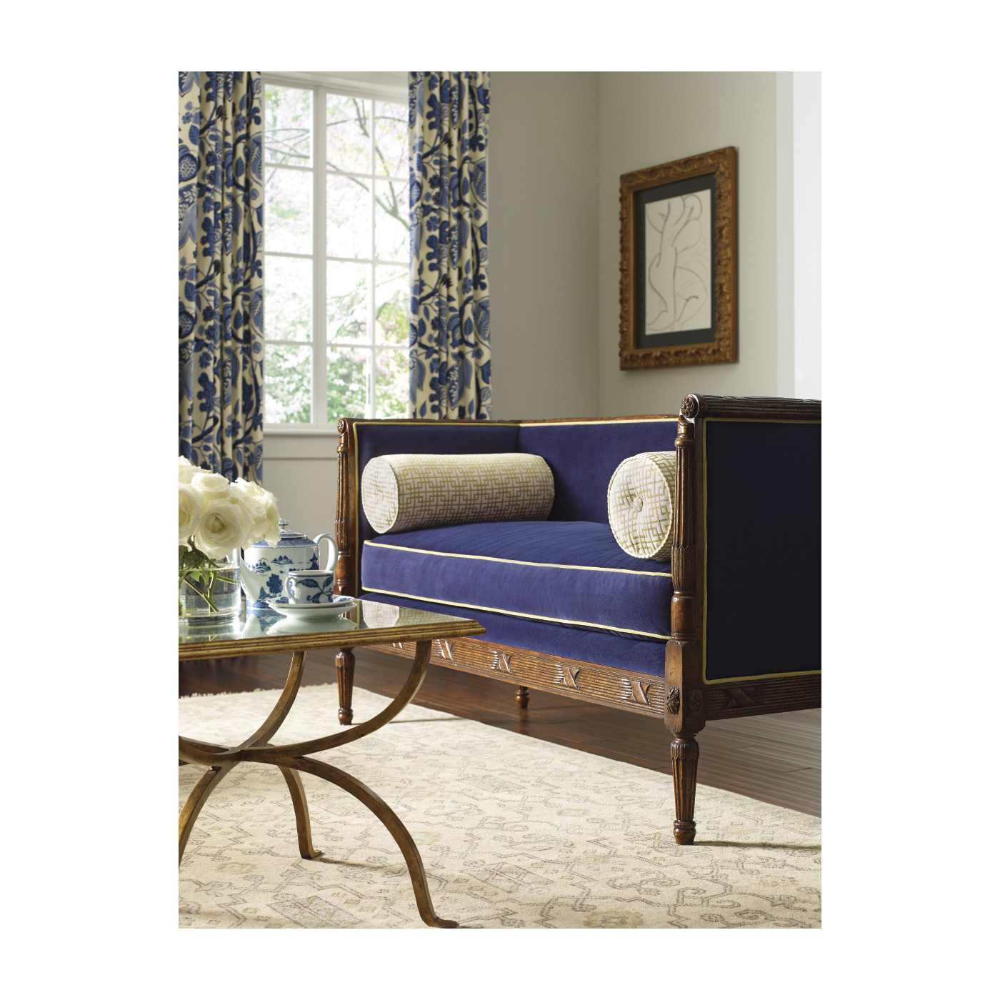 Églomisé & Gilded Iron Set of Two Tables