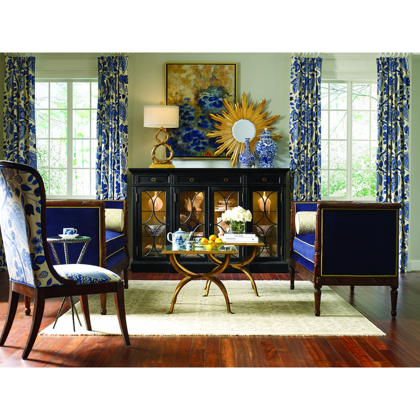 Églomisé & Silver Iron Set of Two Tables