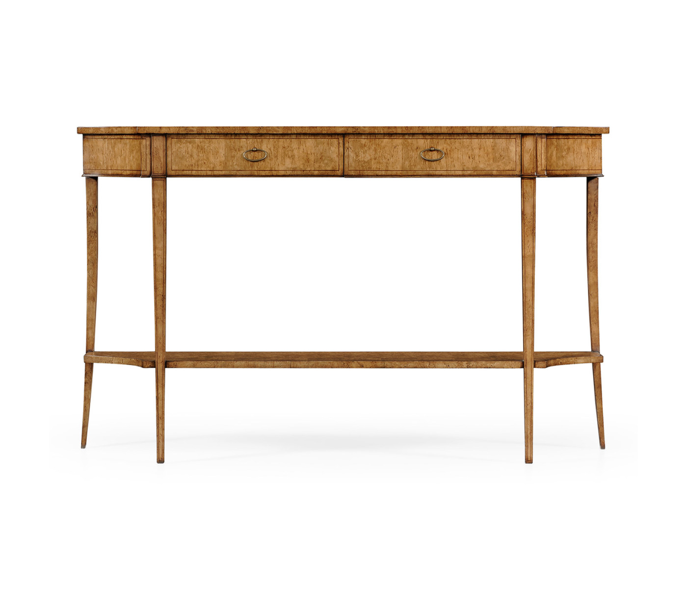 Large Biedermeier Light Walnut Masur Birch Console Table