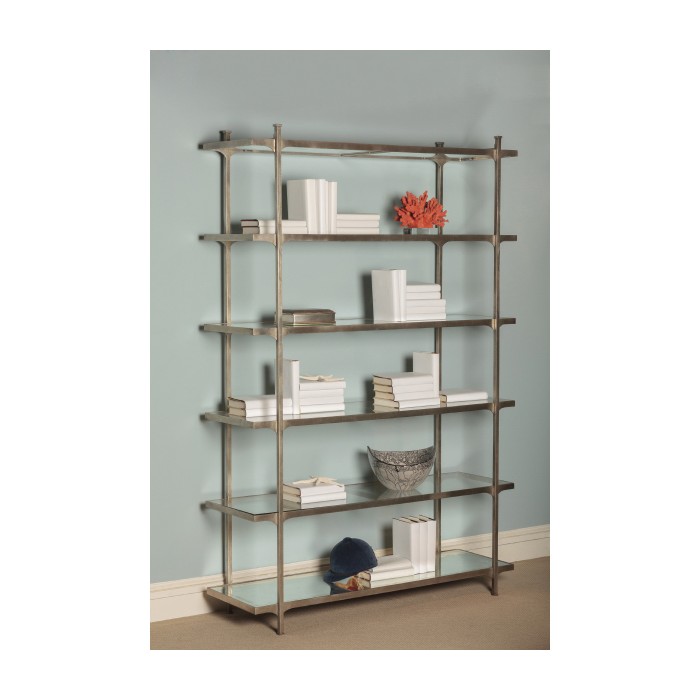 Églomisé & Bronze Iron Six-Tier Étagère