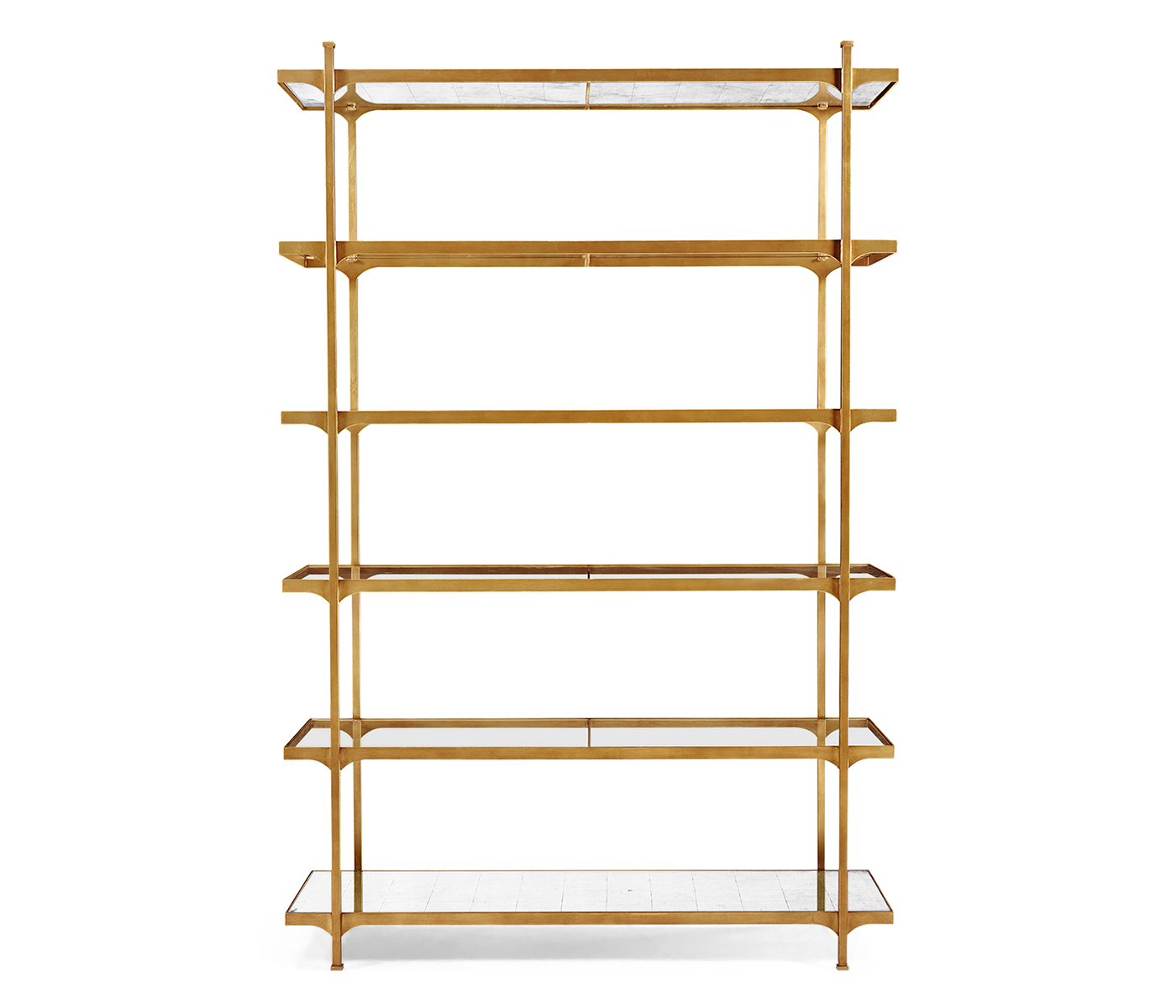 Églomisé & Gilded Iron Six-Tier Étagère