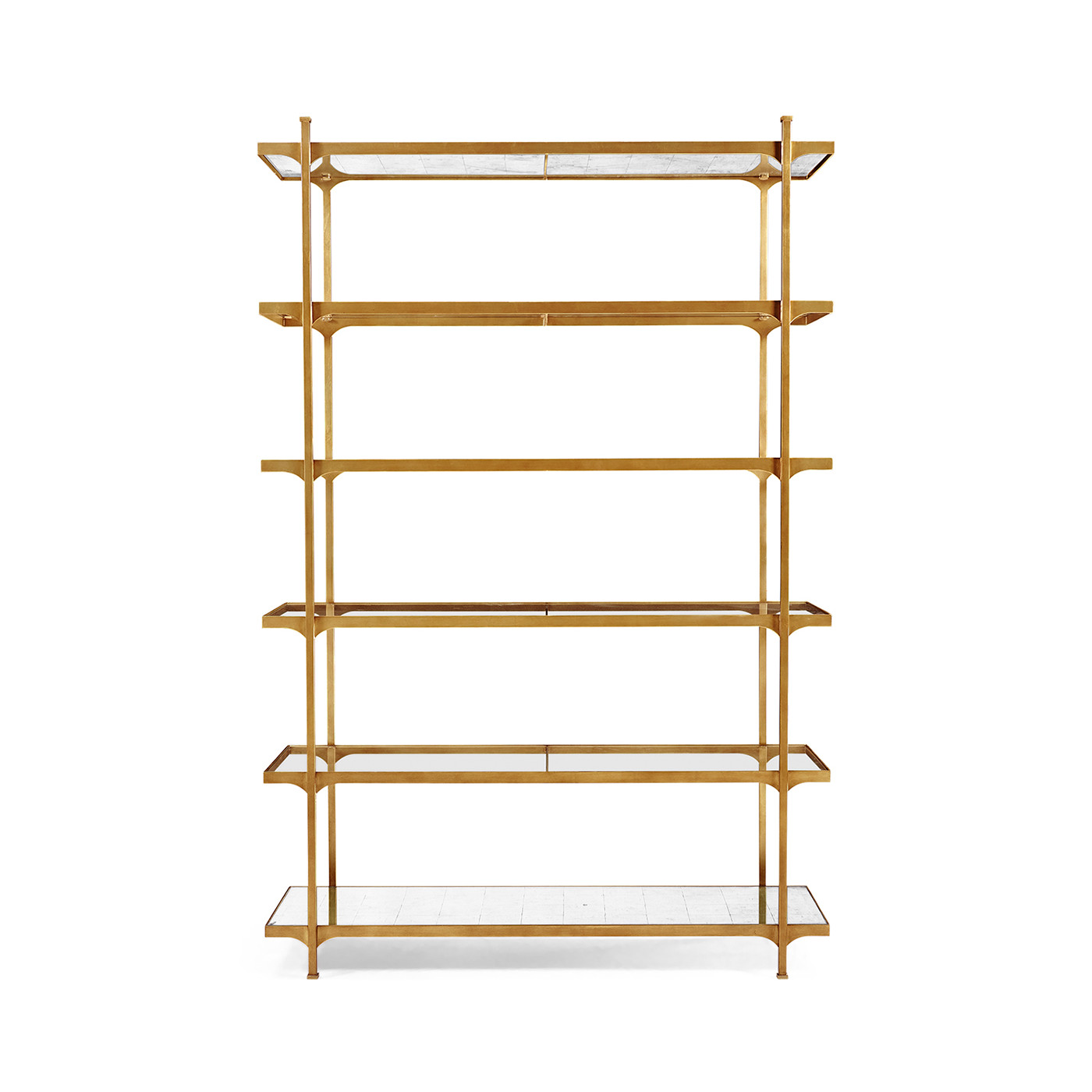 Églomisé & Gilded Iron Six-Tier Étagère