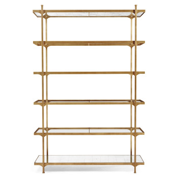 Églomisé & Gilded Iron Six-Tier Étagère