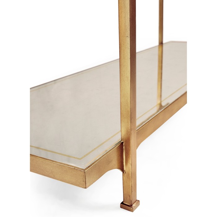 Églomisé & Gilded Iron Six-Tier Étagère