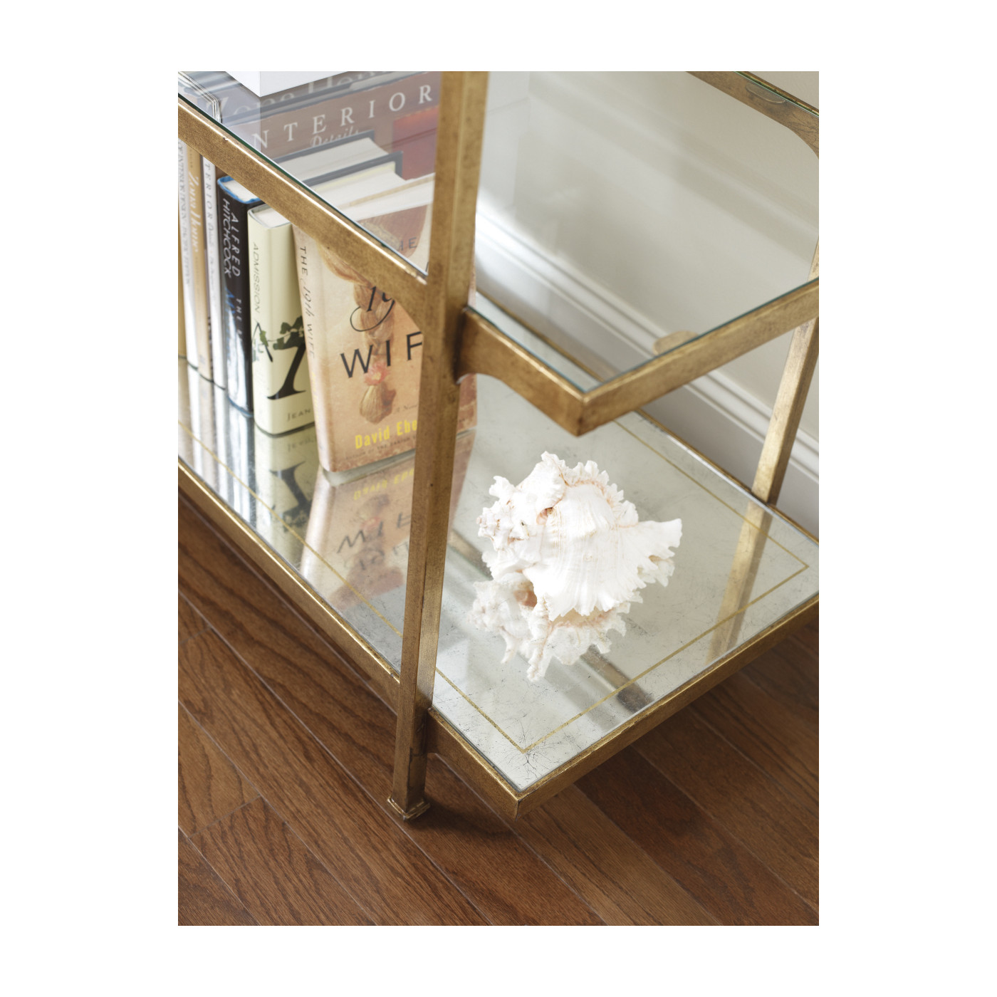 Églomisé & Gilded Iron Six-Tier Étagère