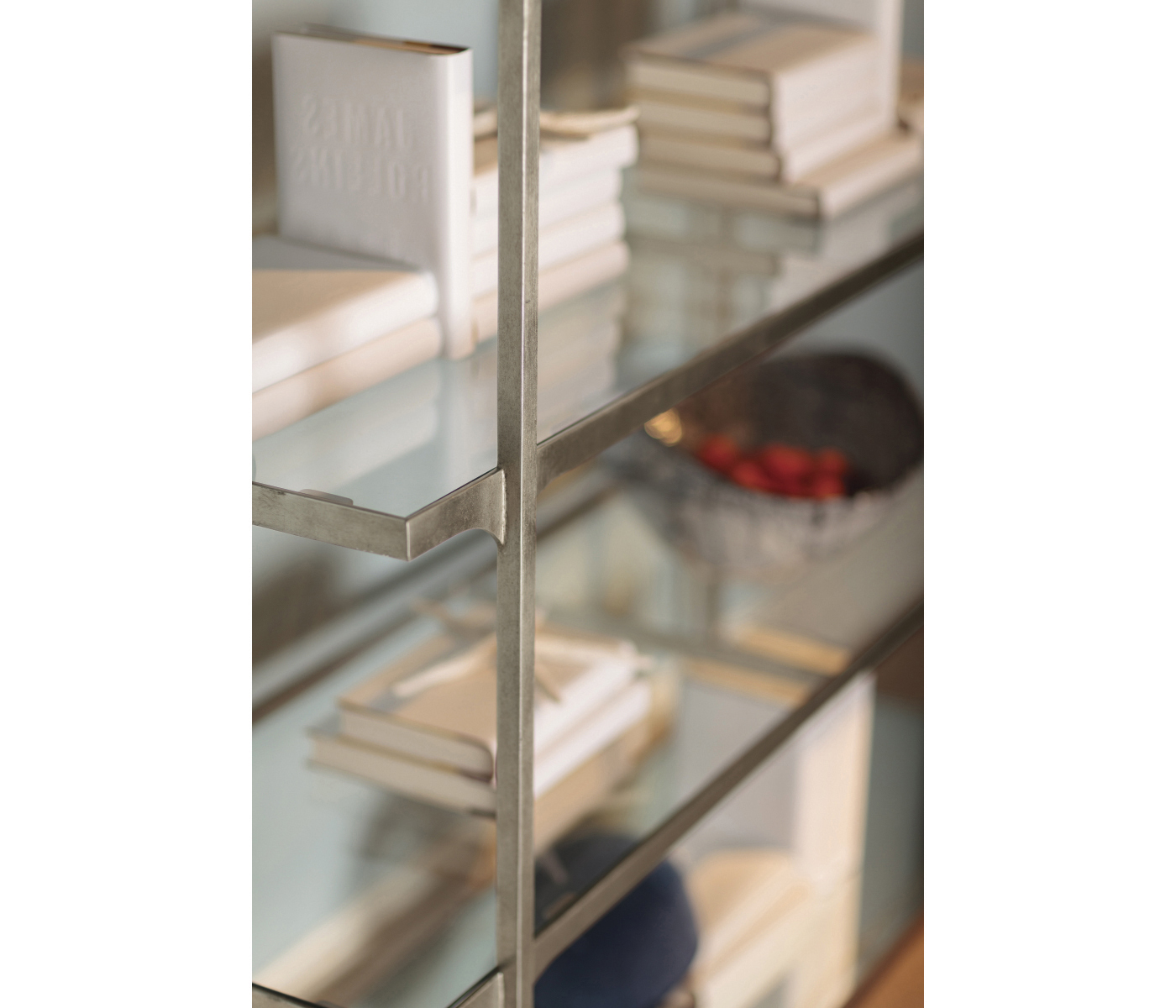 Églomisé & Gilded Iron Six-Tier Étagère