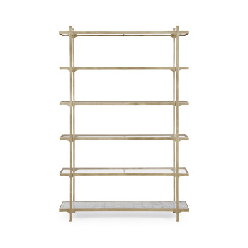Églomisé & Silver Iron Six-Tier Étagère
