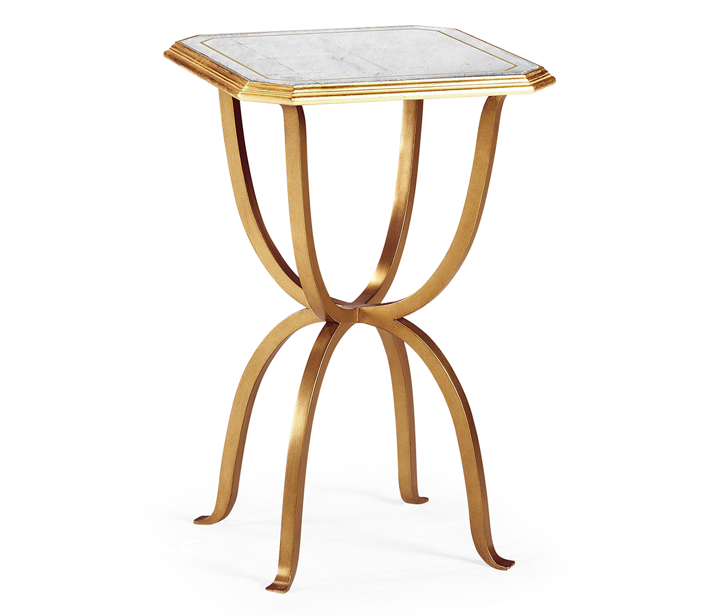 Églomisé & Gilded Iron Octagonal Side Table