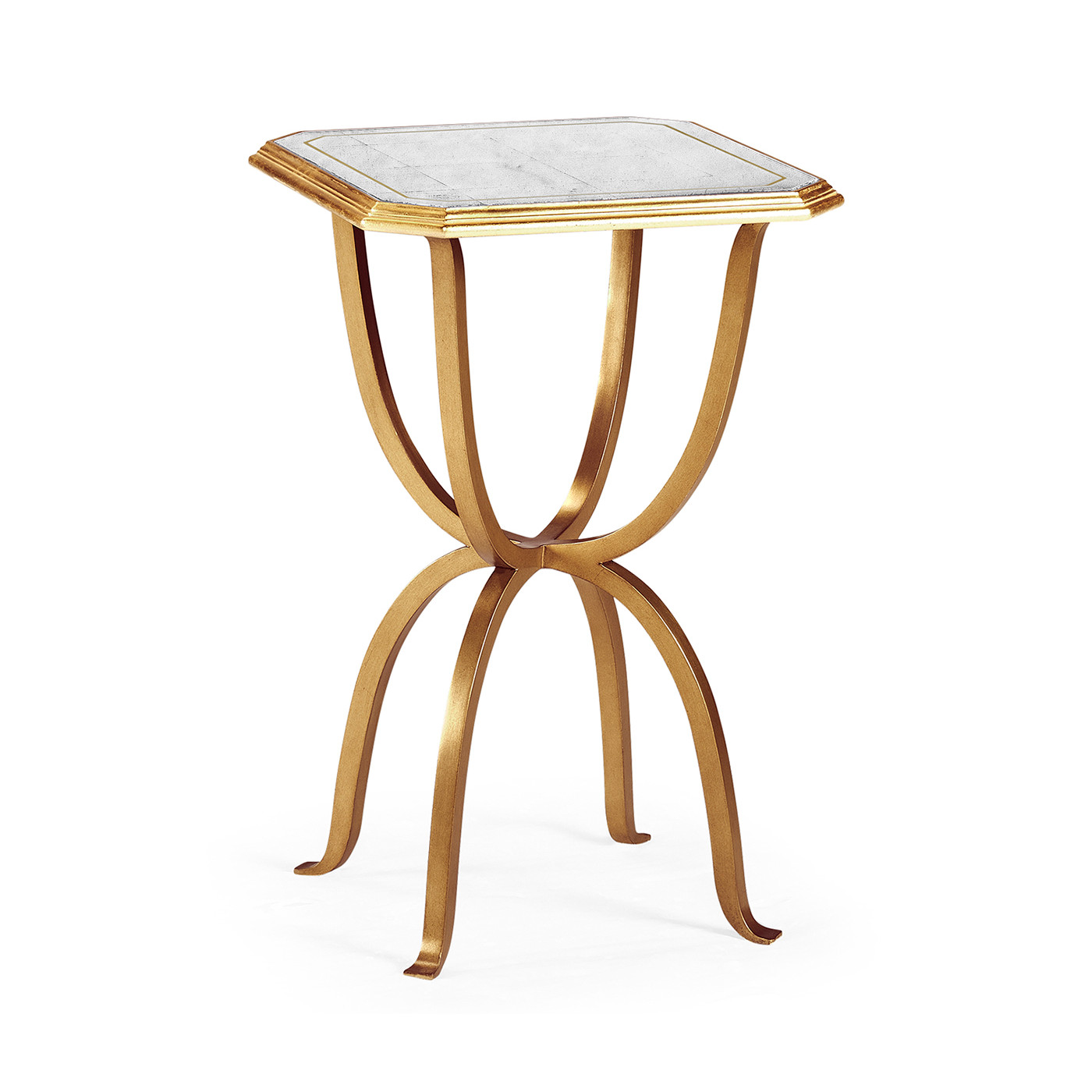 Églomisé & Gilded Iron Octagonal Side Table