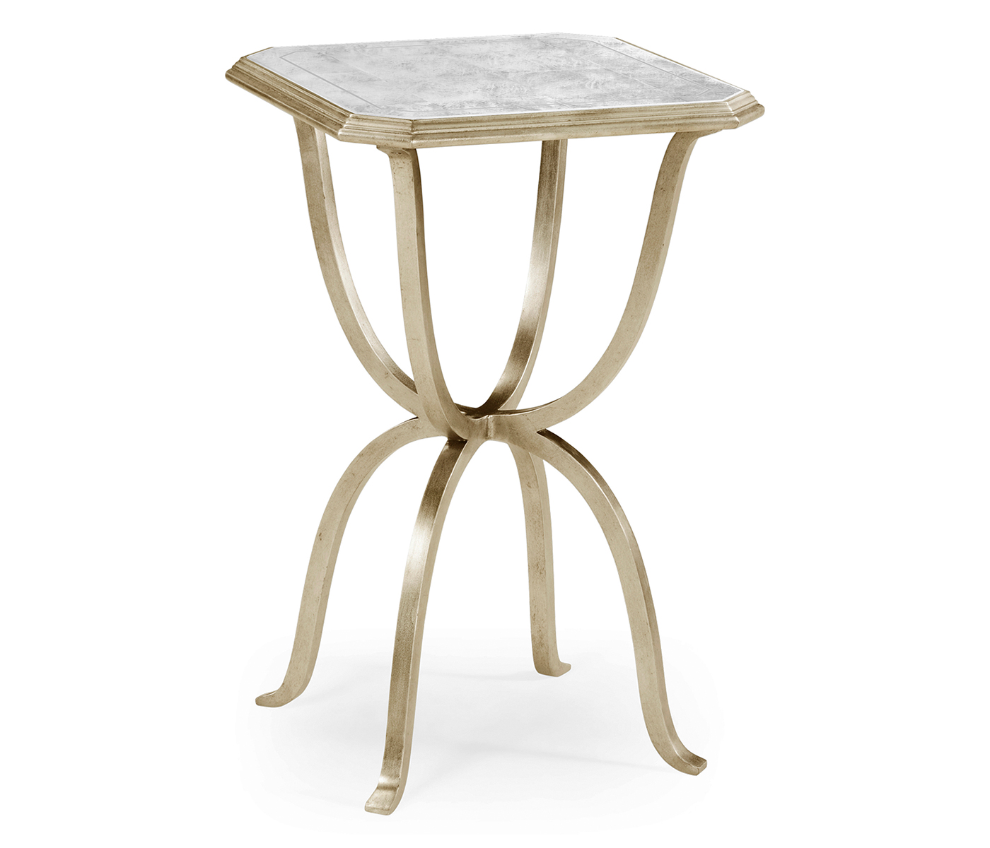 Églomisé & Silver Iron Octagonal Side Table