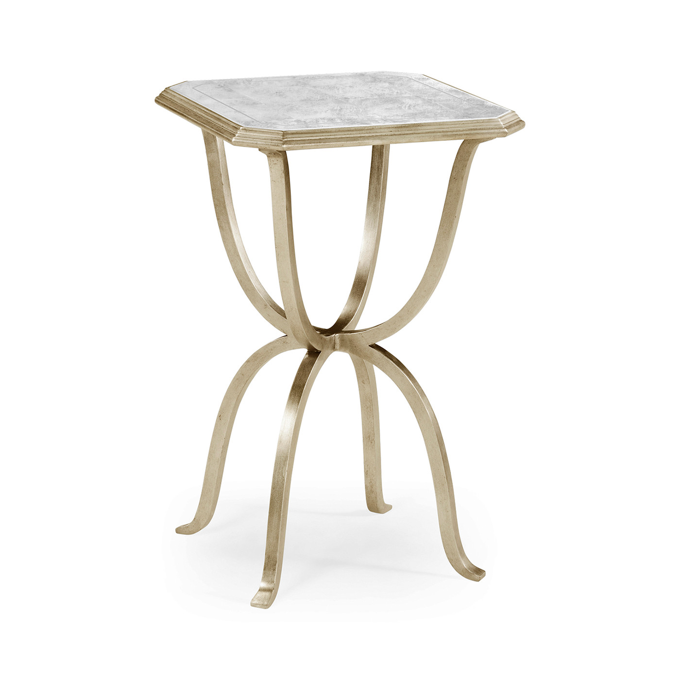 Églomisé & Silver Iron Octagonal Side Table