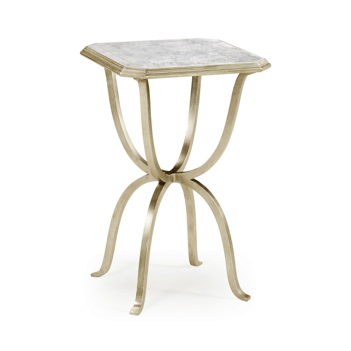 Églomisé & Silver Iron Octagonal Side Table