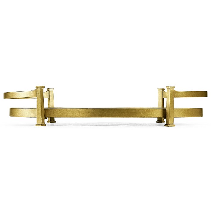 Églomisé & Gilded Iron Oval Tray