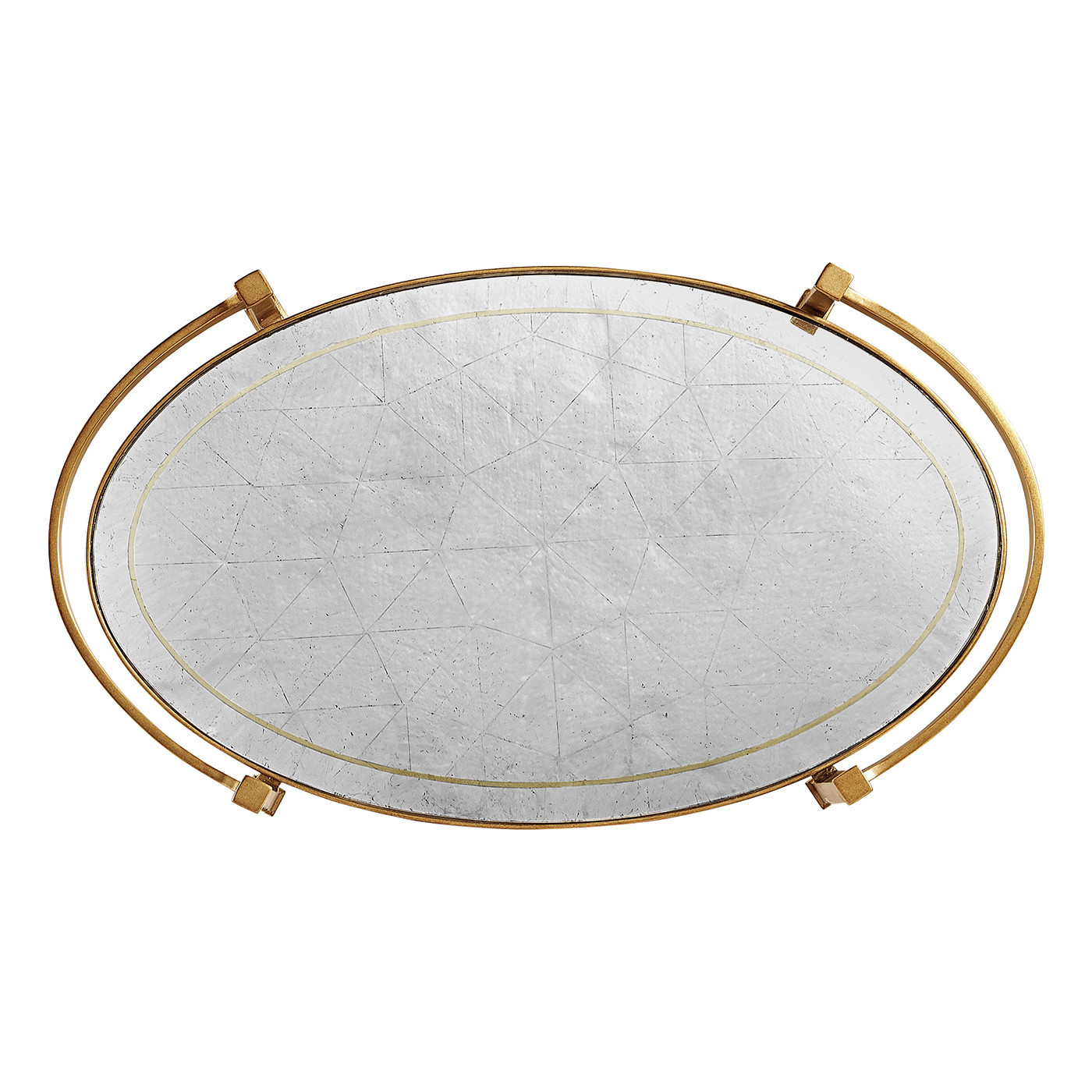 Églomisé & Gilded Iron Oval Tray