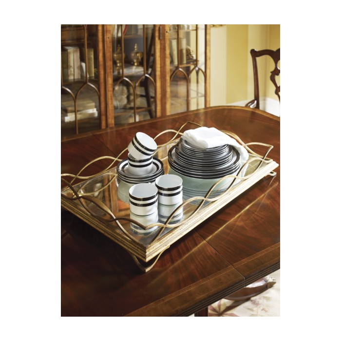 Églomisé & Gilded Iron Rectangular Tray