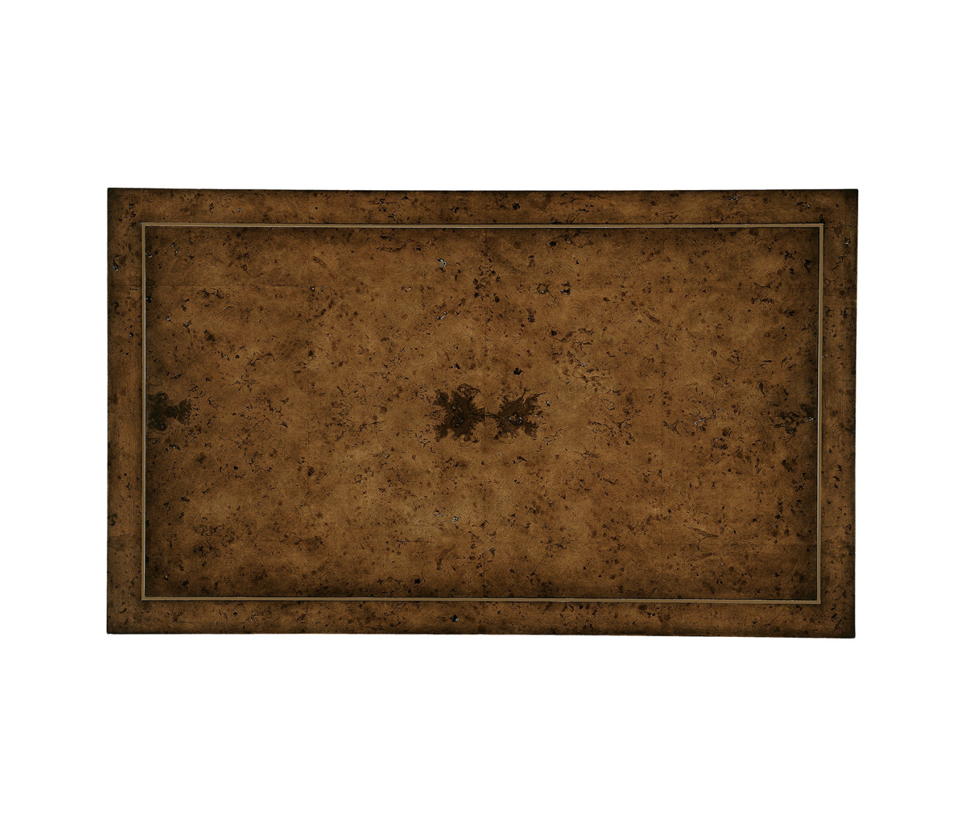Rustic Burl Oak Hammered Iron Rectangle Coffee Table