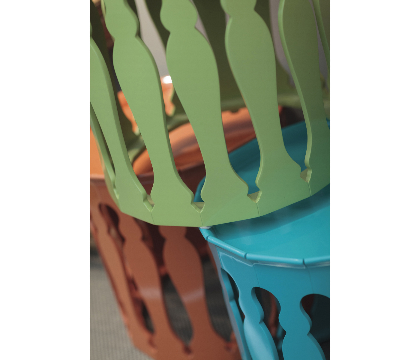 Moorish sofa tables (Split Pea)