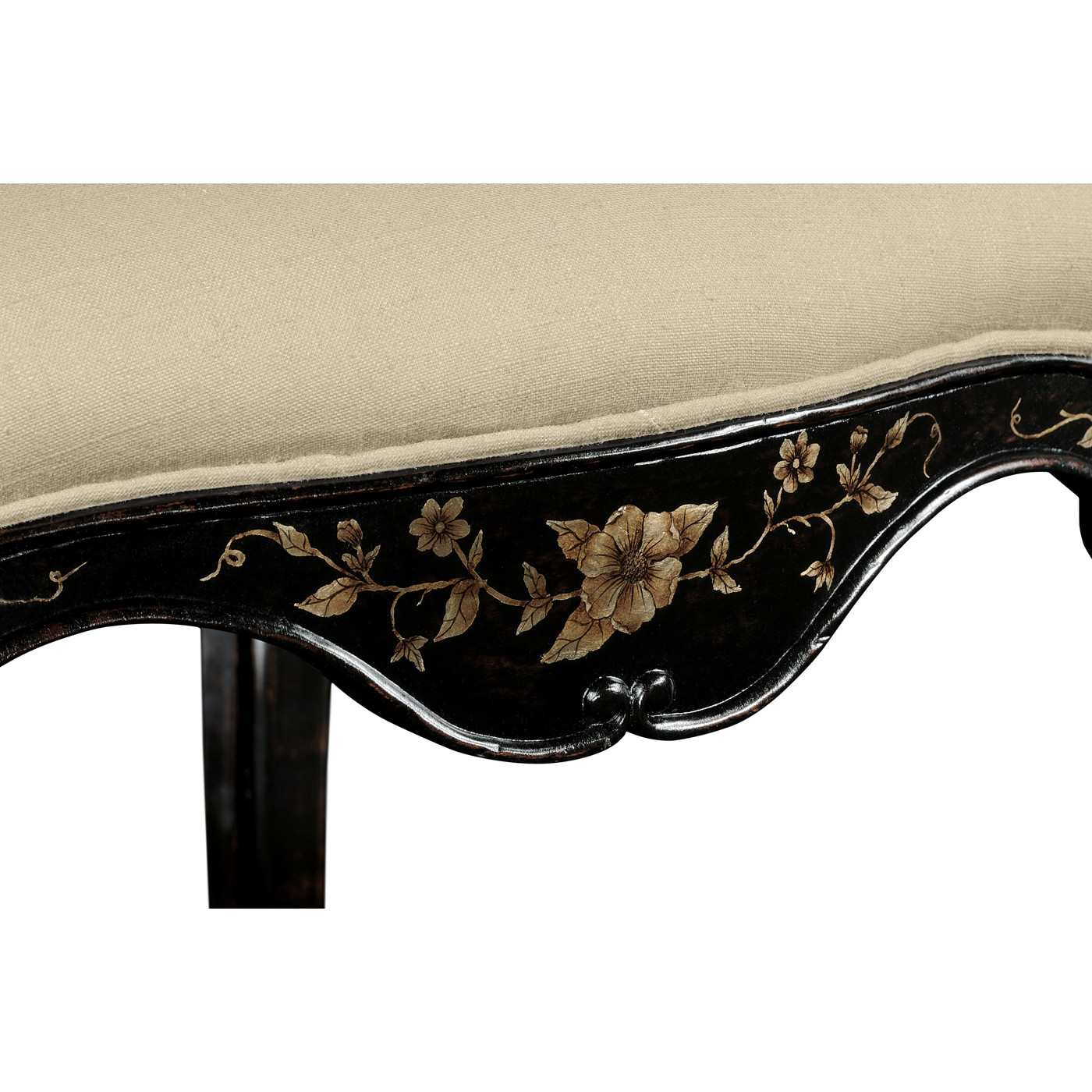 Black & Gilded Floral Arm Chair