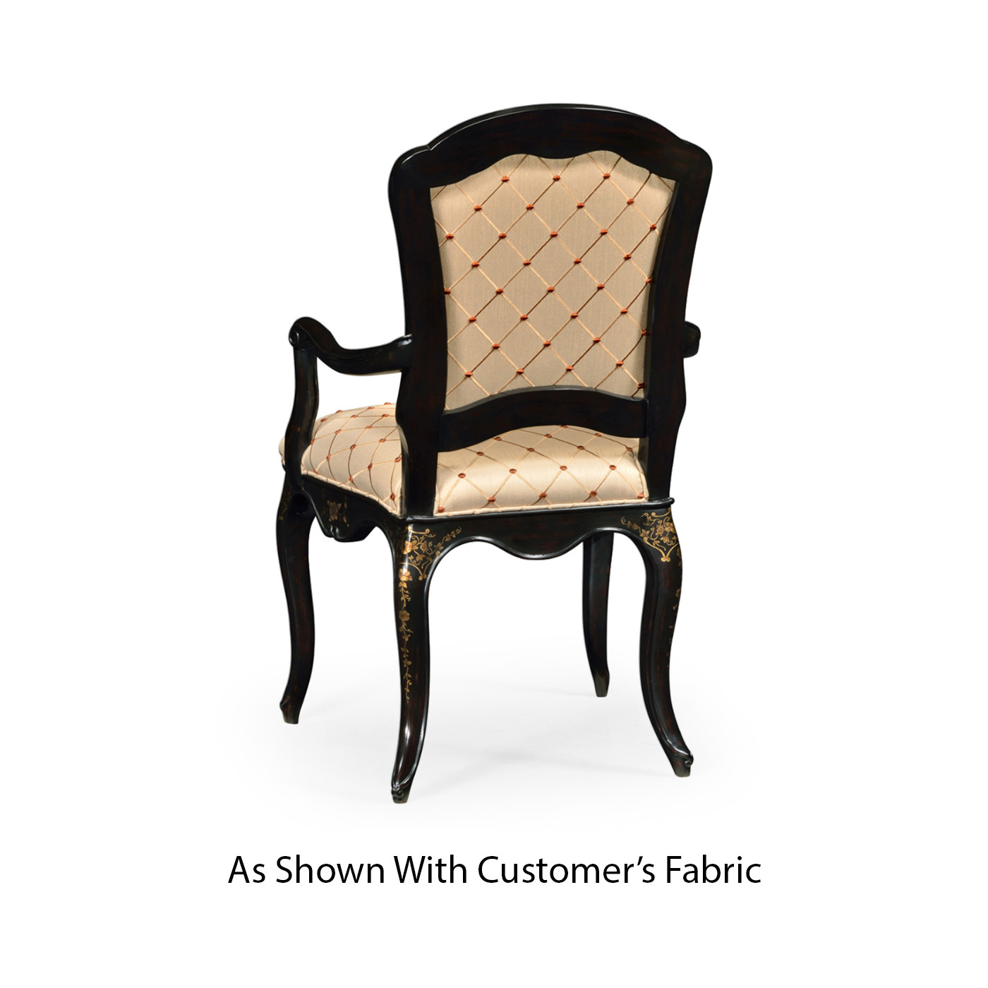 Black & Gilded Floral Arm Chair