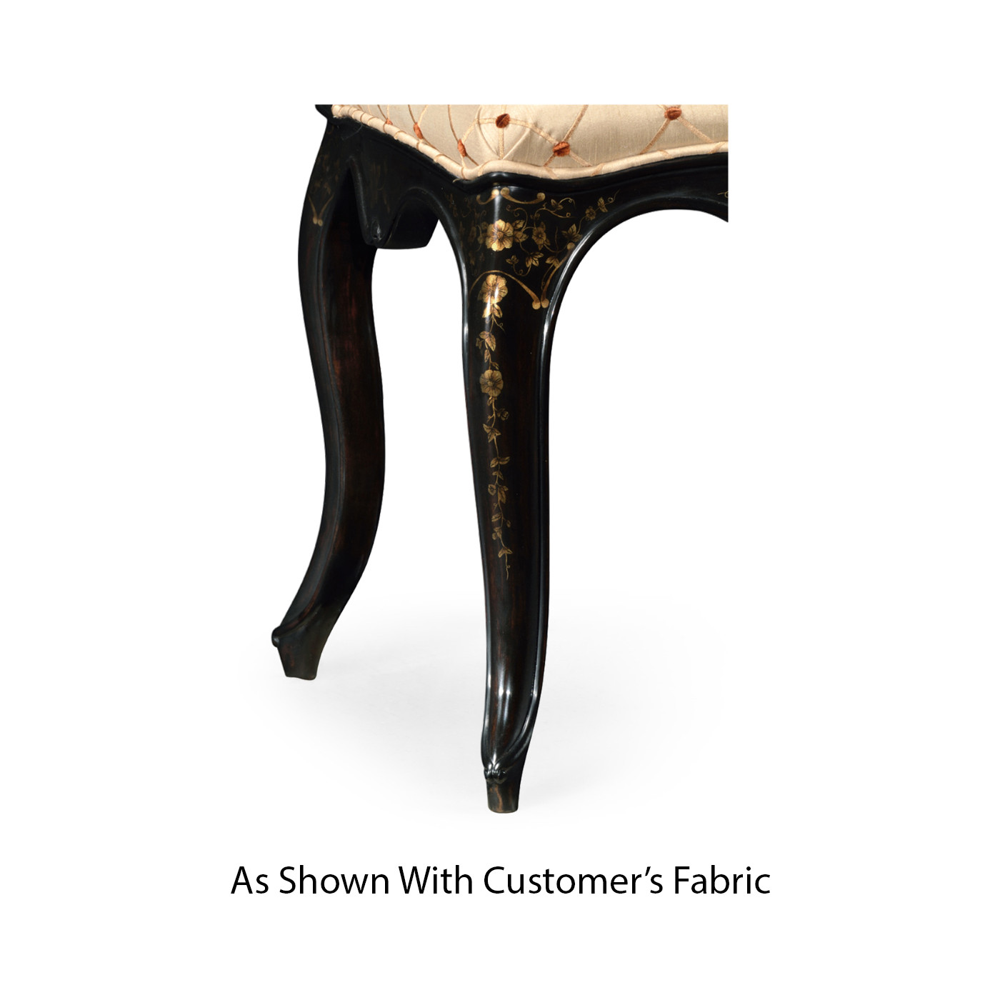 Black & Gilded Floral Side Chair