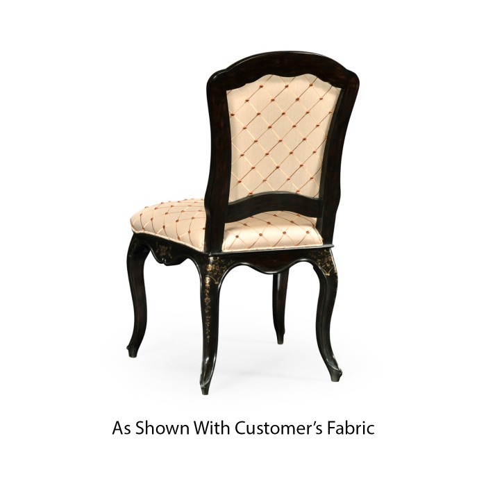 Black & Gilded Floral Side Chair