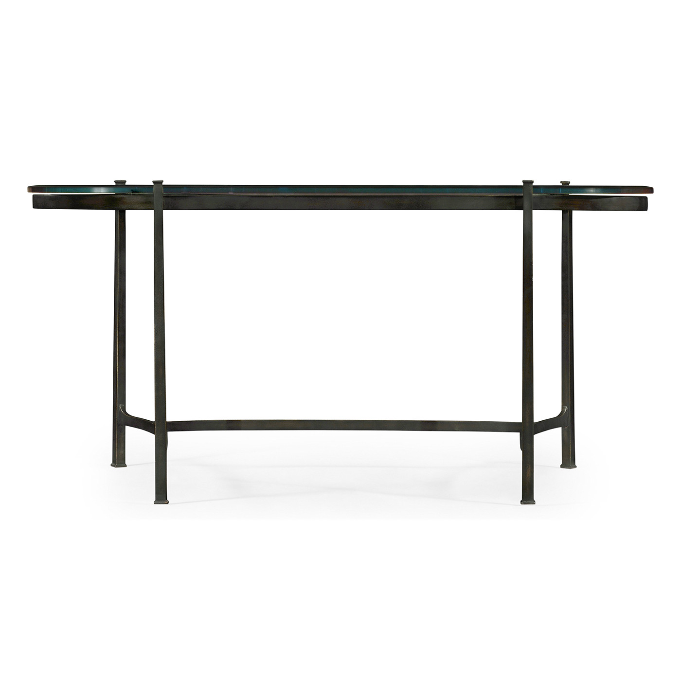 Bronze Kidney Desk with Glass Top