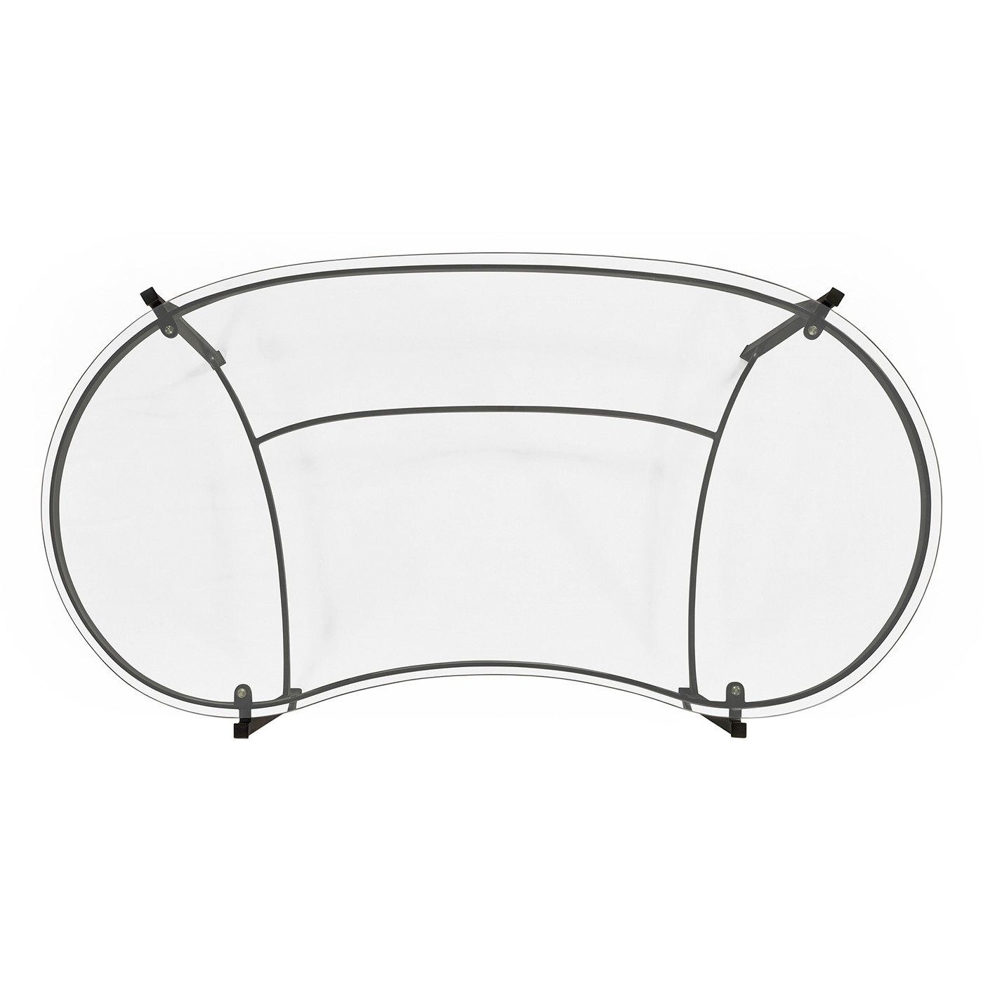 Bronze Kidney Desk with Glass Top