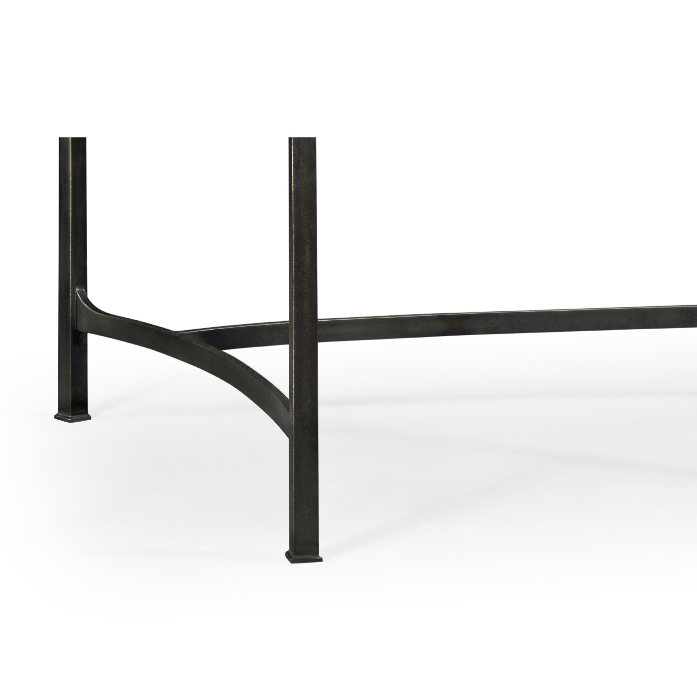 Bronze Kidney Desk with Glass Top