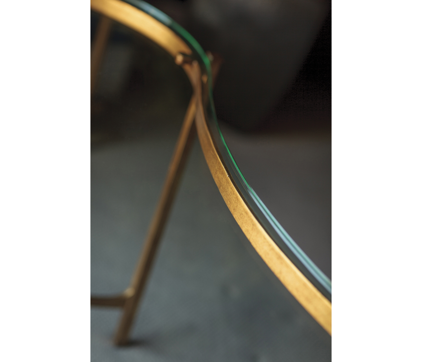 Bronze Kidney Desk with Glass Top