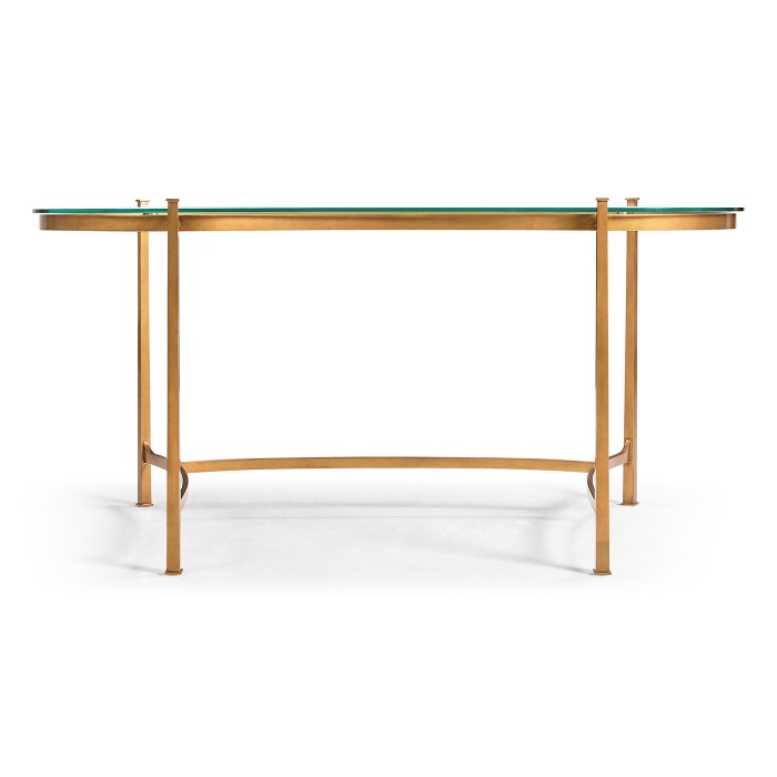 Gilded Kidney Desk with Glass Top