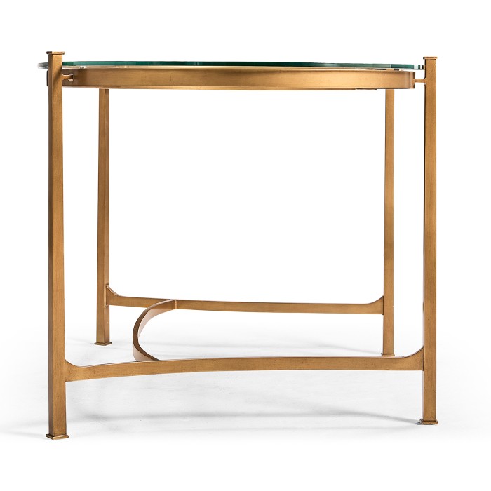 Gilded Kidney Desk with Glass Top
