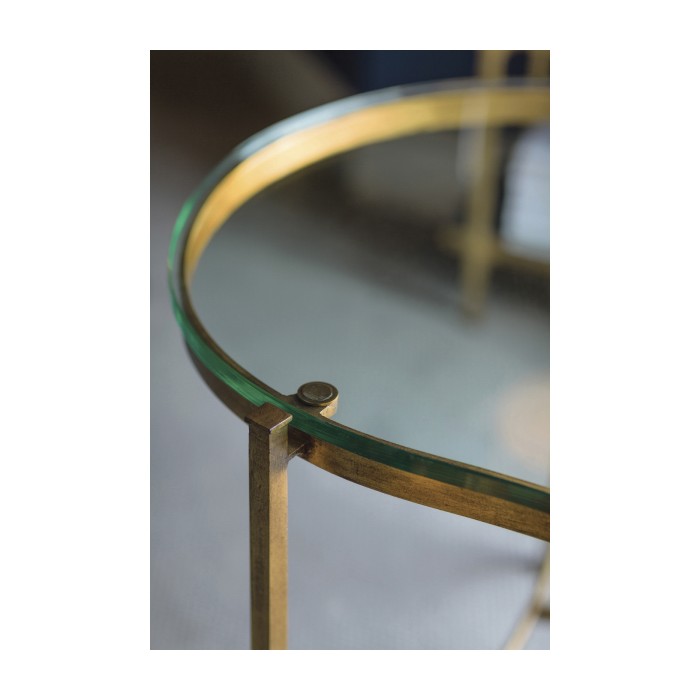 Gilded Kidney Desk with Glass Top
