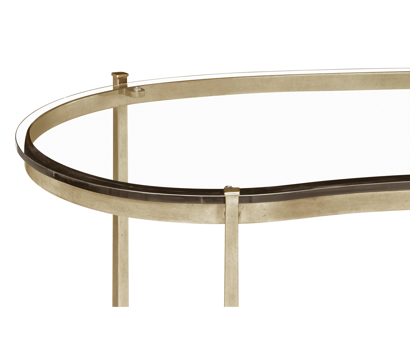 Silver Kidney Desk with Glass Top