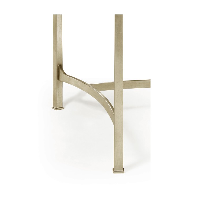 Silver Kidney Desk with Glass Top
