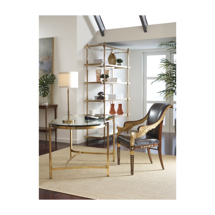 Silver Kidney Desk with Glass Top
