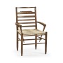 Dark Oak Ladder Back Country Arm Chair