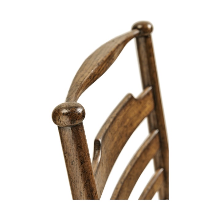 Dark Oak Ladder Back Country Side Chair