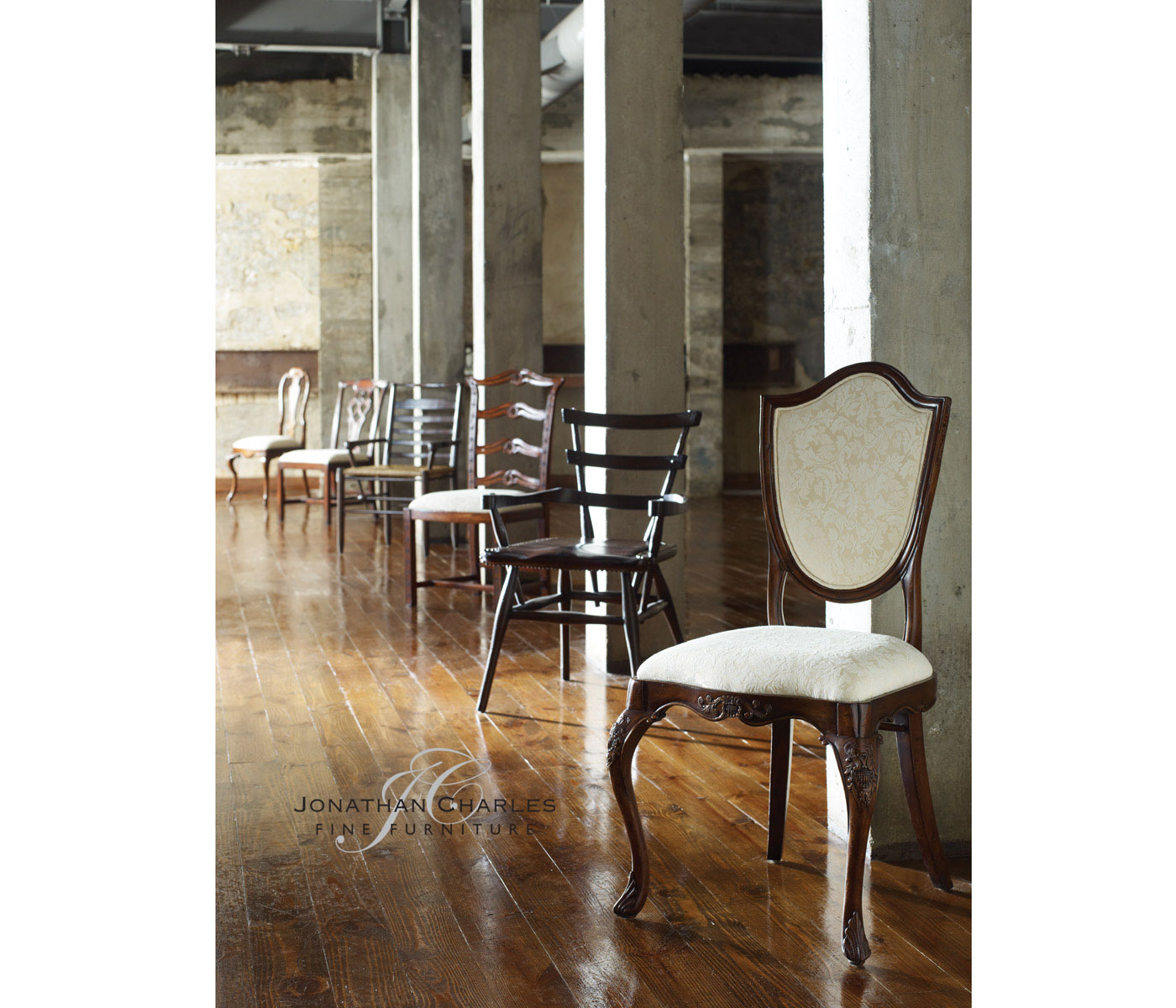 Dark Oak Ladder Back Country Side Chair