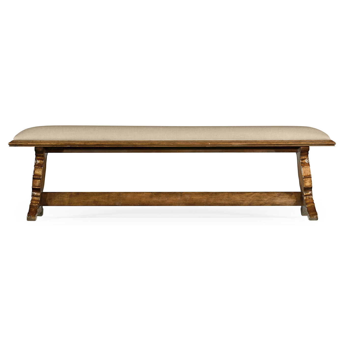 Long portuguese style argentinian walnut bench